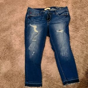 Sexy cute distressed jeans.
